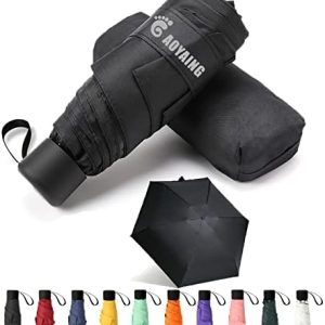 GAOYAING Travel Umbrella Mini Umbrellas for Rain Sun&Rain Lightweight Small UV Sun Umbrella Compact Suit for Pocket with Case (Non-Automatic)