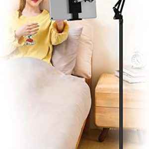 SAMHOUSING Tablet Floor Stand, Adjustable Universal 360-degree Rotatable Metal Tablet Holder, Phone Stand for iPad/iPhoneX/iPad Pro or Other 4.7~12.9 Inch-Screen Devices (Black)