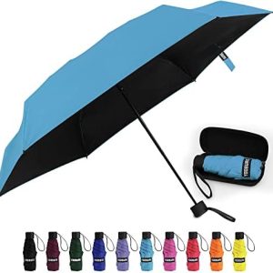 Yoobure Small Mini Umbrella with Case Light Compact Design Perfect for Travel Lightweight Portable Parasol Outdoor Sun&Rain Umbrellas
