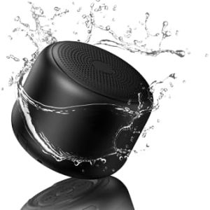 Bobtot Portable Bluetooth Speakers Wireless Speaker- Waterproof Speaker with Loud Stereo Sound,15 Hours Playtime, Rechargeable Battery, Built-in Microphone, Mini Speaker with Strap to Carry, Black