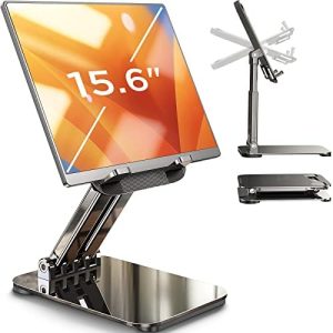 LISEN for iPad Stand Holder Adjustable Tablet Stand for Desk, Portable Monitor Stand Tablet Holder Travel Must Haves iPad Pro Holder Essentials for Tablets/Monitor/PS/Switch iPhone 15 4.7"-15.6"